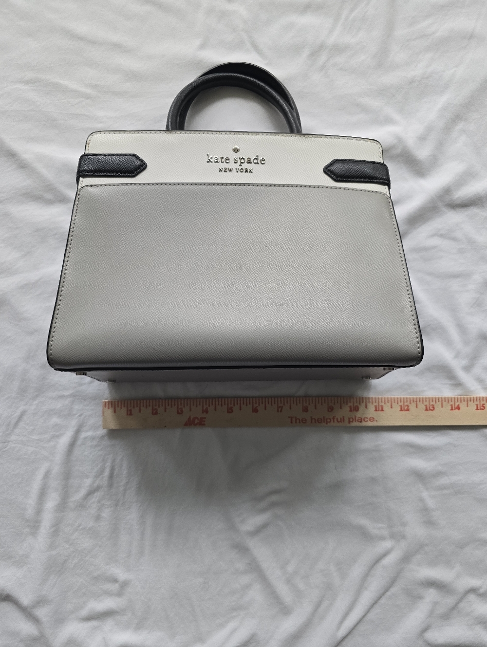 Kate Spade New York Gray White Black Satchel Crossbody Handbag